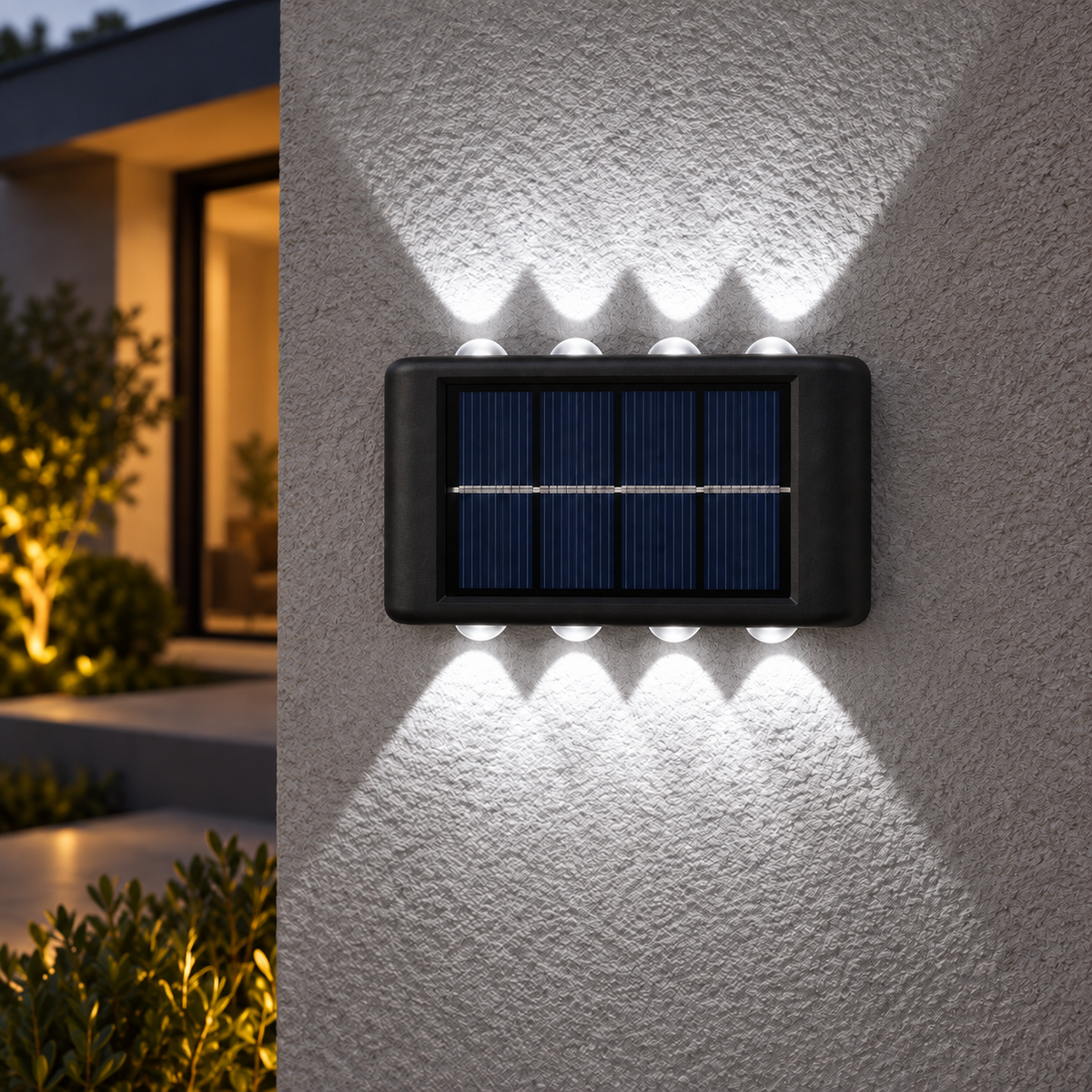 8 LED solar up-down wall light in White Light