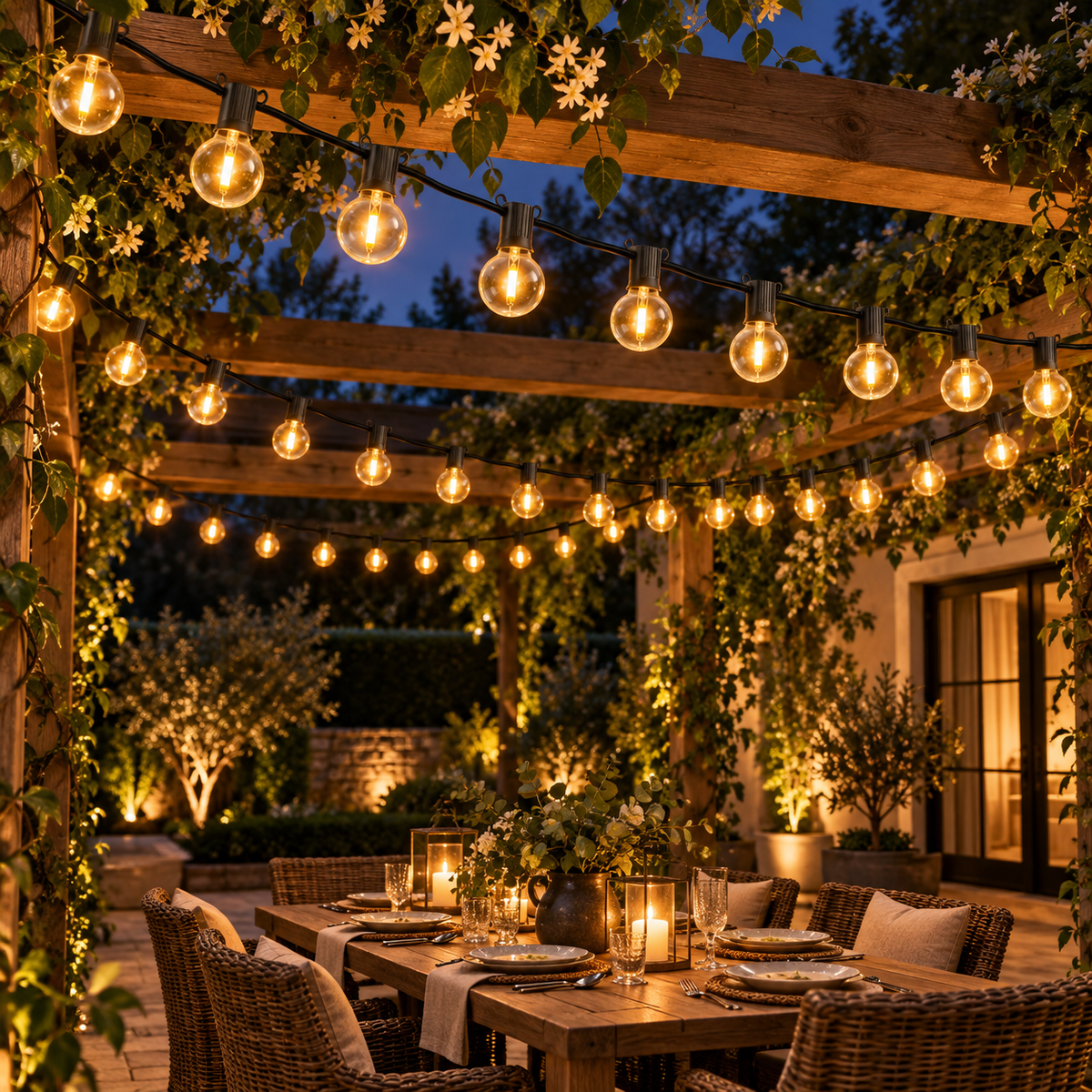 G40 globe string lights — 9 m, 30 bulbs