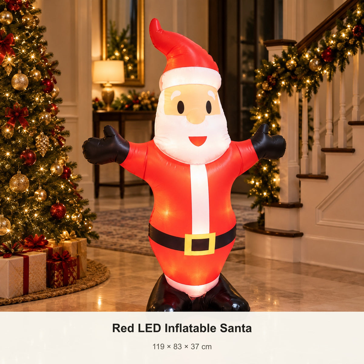 Red LED inflatable Santa Claus Christmas decoration